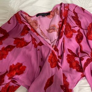 Pink floral mini dress